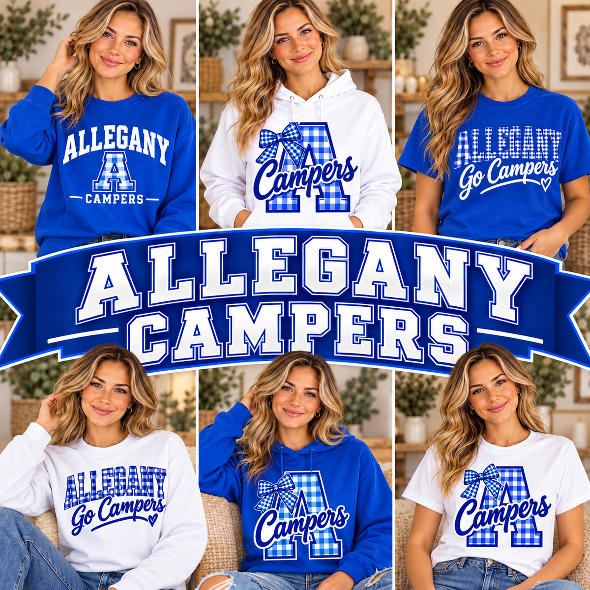 ALLEGANY CAMPERS — six boutique school spirit mockups