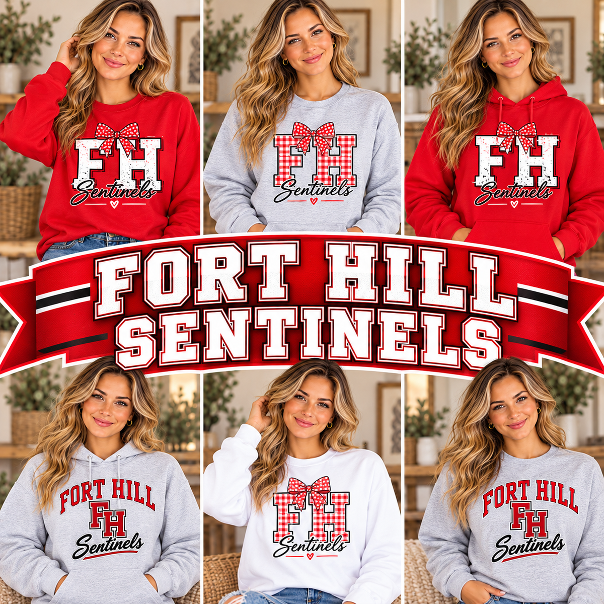 FORT HILL SENTINELS — six boutique school spirit mockups