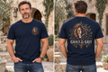 Men’s Grace & Grit T-Shirt – Navy — picture-only front, saying and artwork on back