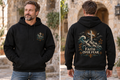 Men’s Faith Over Fear Hoodie – Black — picture-only front, saying and artwork on back