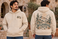 Men’s Wilderness Faith Hoodie – Sand — picture-only front, saying and artwork on back