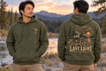 Men’s Last Light Hoodie – Military Green — picture-only front, saying and artwork on back