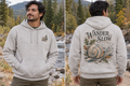 Men’s Wander Slow Hoodie – Ash Gray — picture-only front, saying and artwork on back