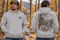Men’s The Long Sit Hoodie – Ash Gray — picture-only front, saying and artwork on back