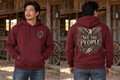Men’s We The People Hoodie – Maroon — picture-only front, saying and artwork on back