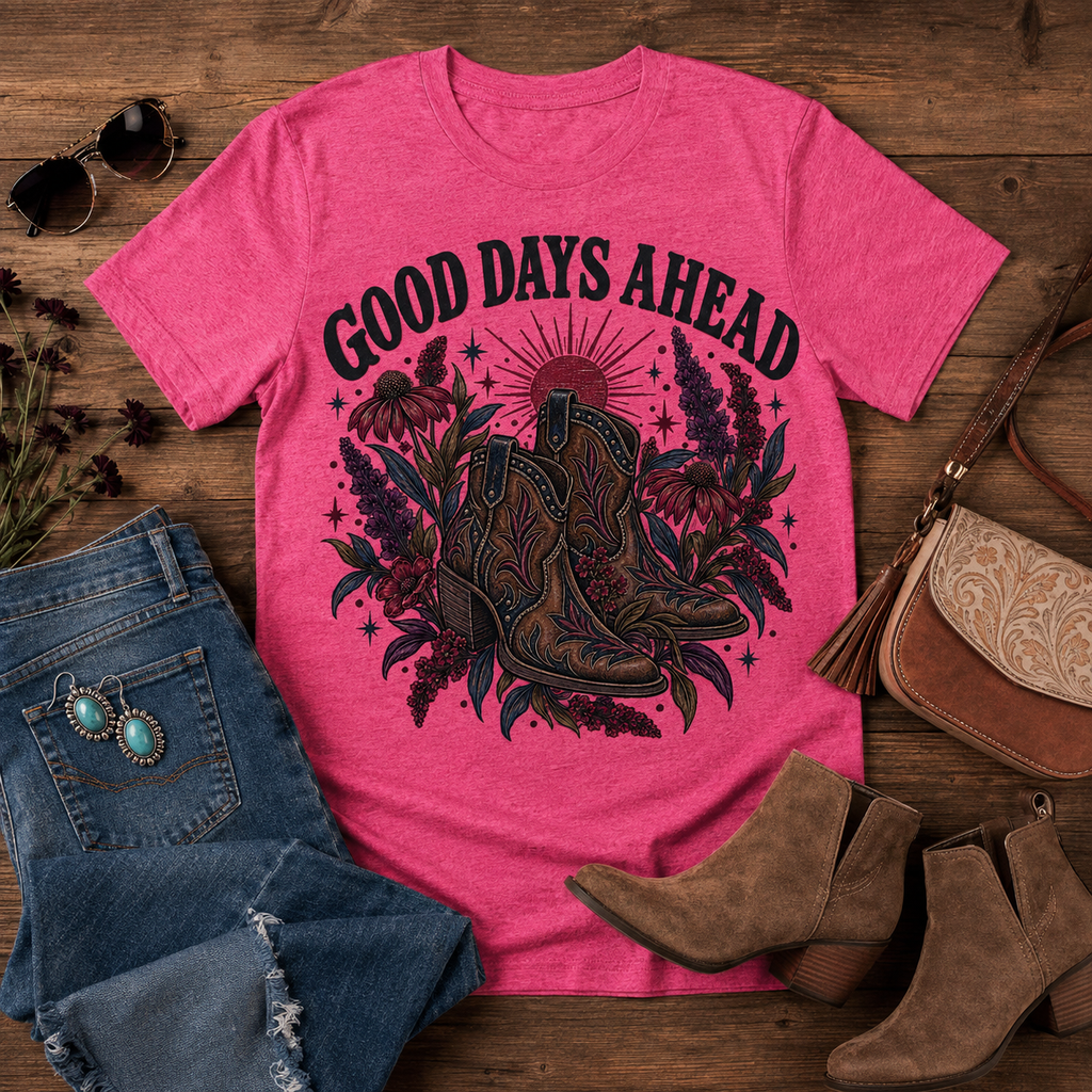 Good Days Ahead Western Floral Graphic Tee