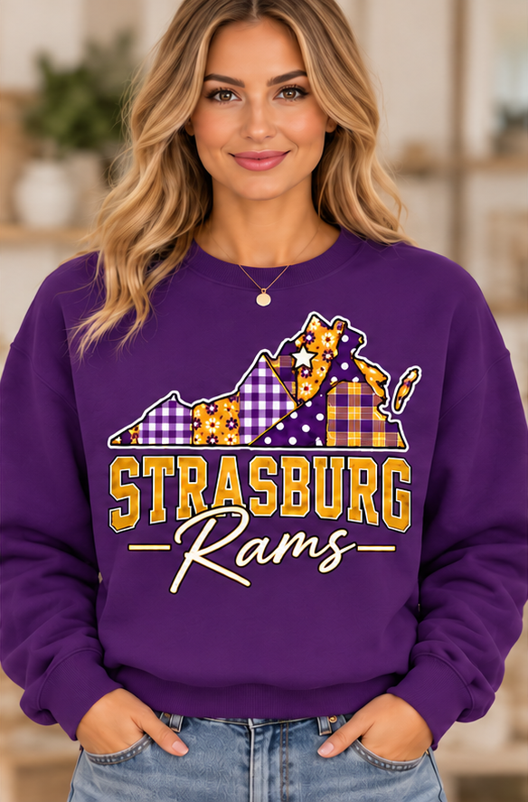 Strasburg Rams A6 purple Crewneck