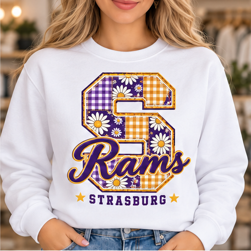 Strasburg Rams B1 white Crewneck