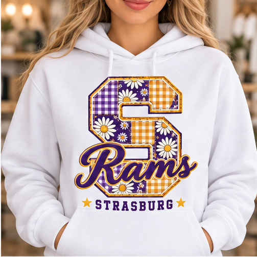 Strasburg Rams B1 white Hoodie