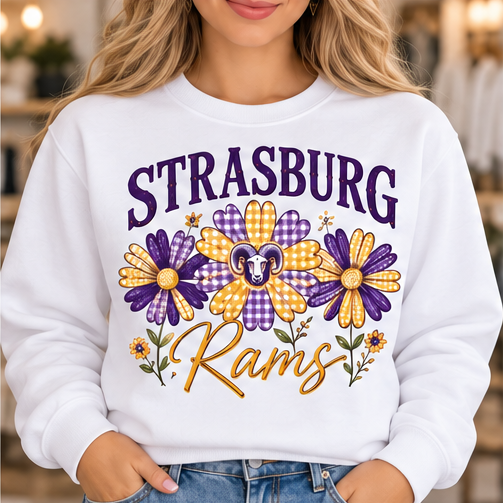 Strasburg Rams B5 white Crewneck