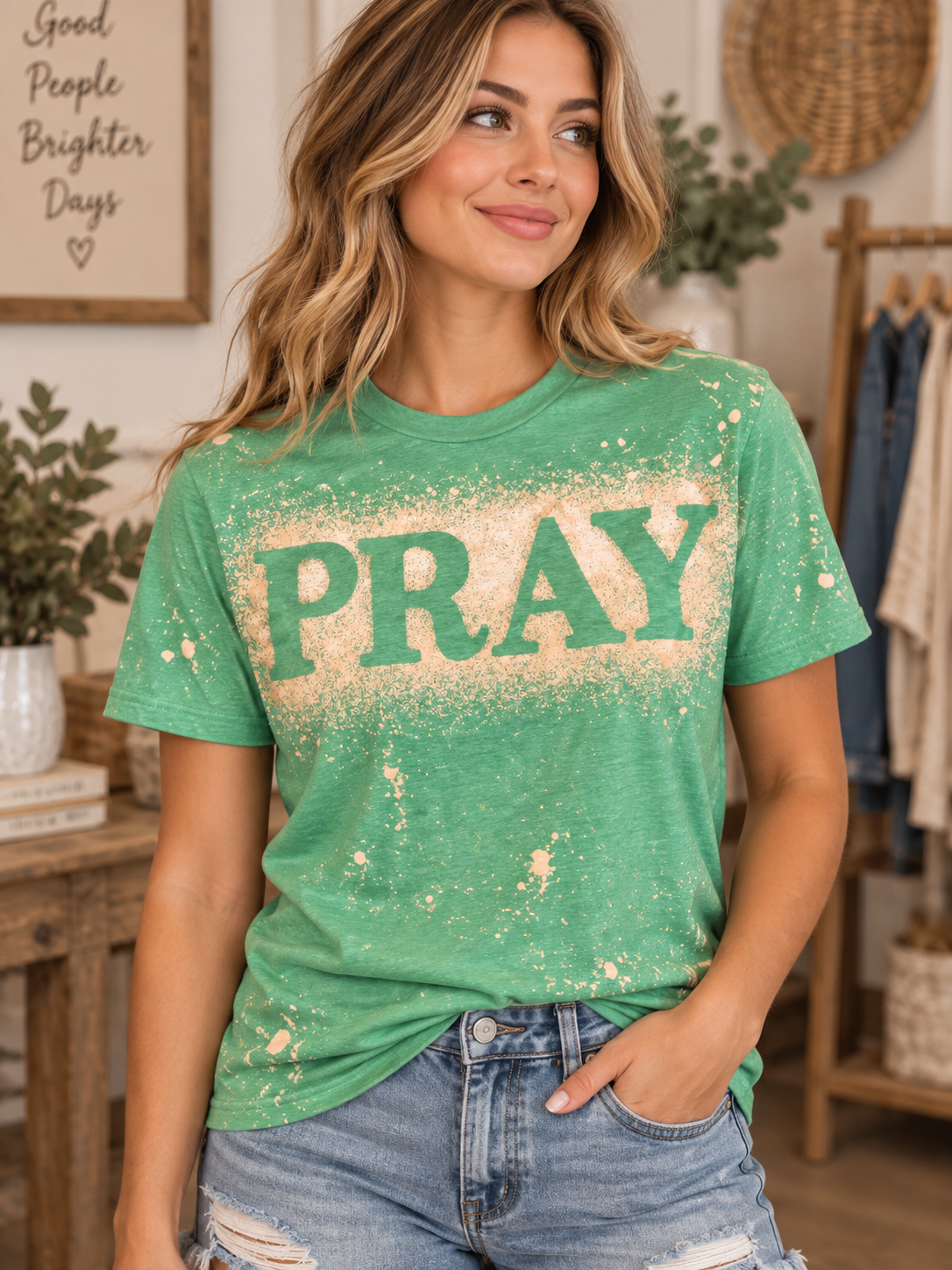 PRAY Boldly Bleached Graphic Tee