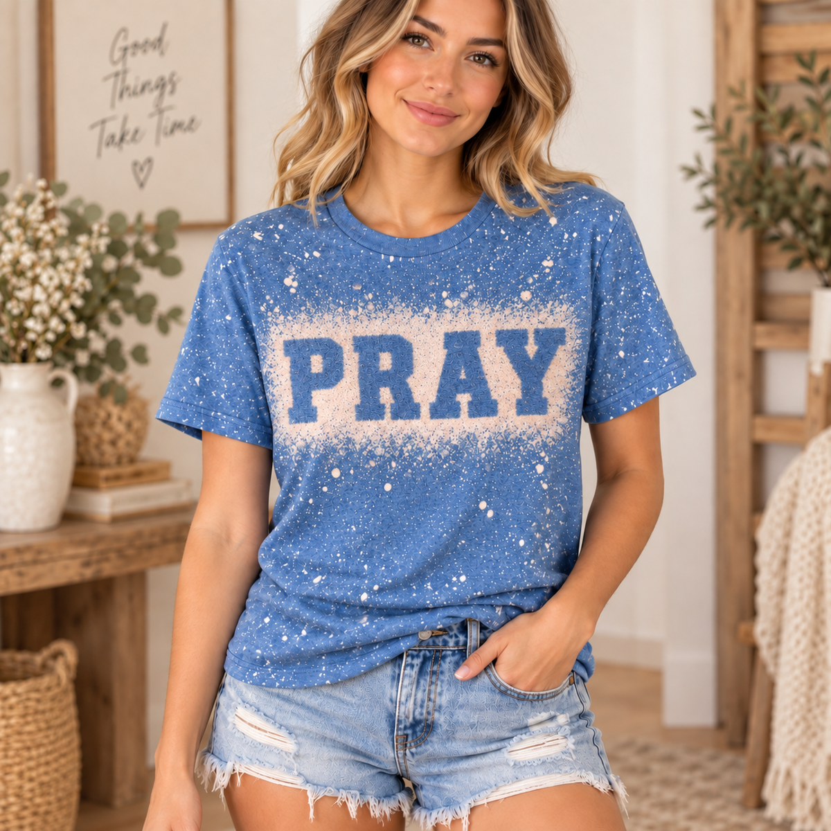PRAY Boldly Bleached Graphic Tee