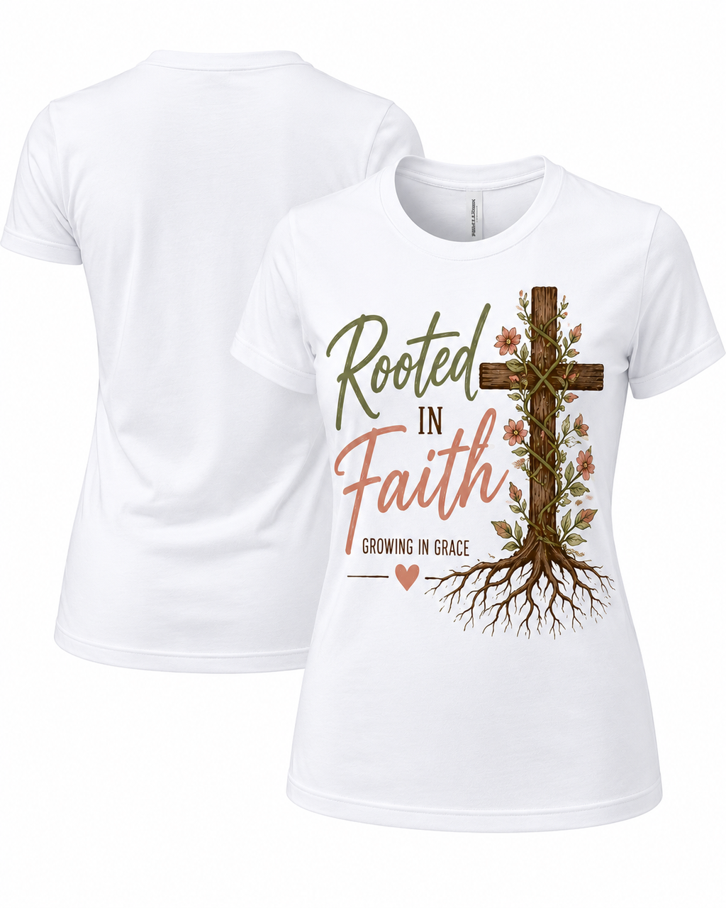 Rooted in Faith Christian T Shirt | Growing in Grace