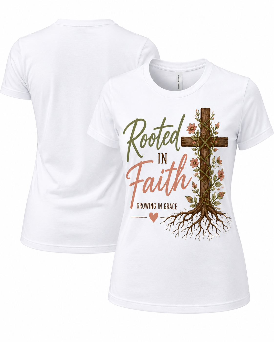 Rooted in Faith Christian T Shirt | Growing in Grace