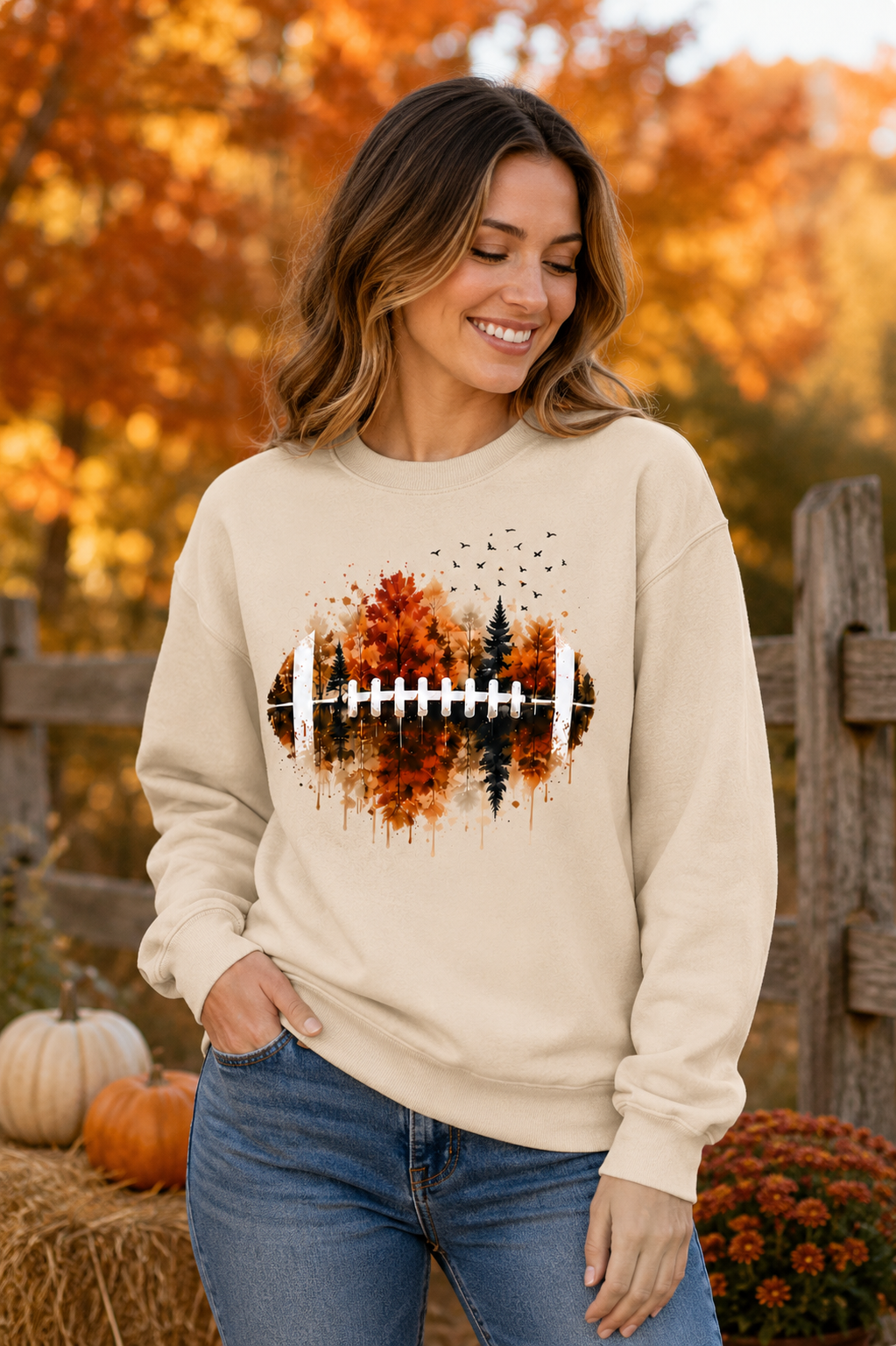 Autumn Kickoff Scenic Football Crewneck