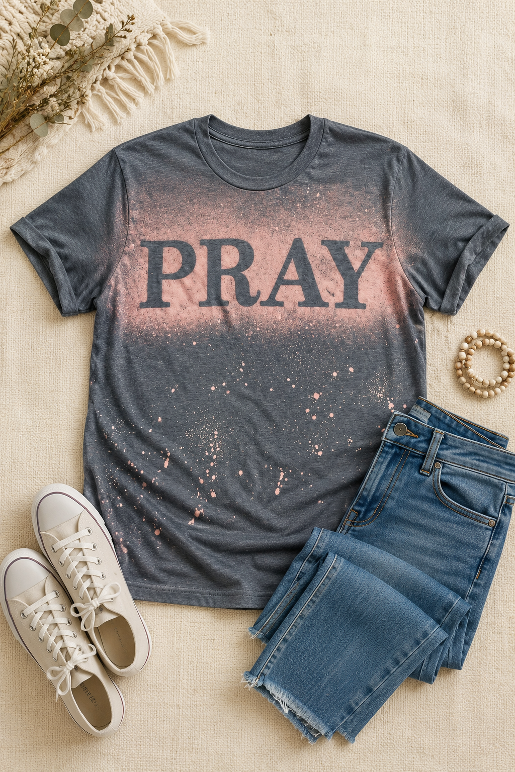 PRAY Boldly Bleached Graphic Tee