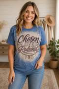 Chosen, Loved & Redeemed Custom Bleached Faith Tee