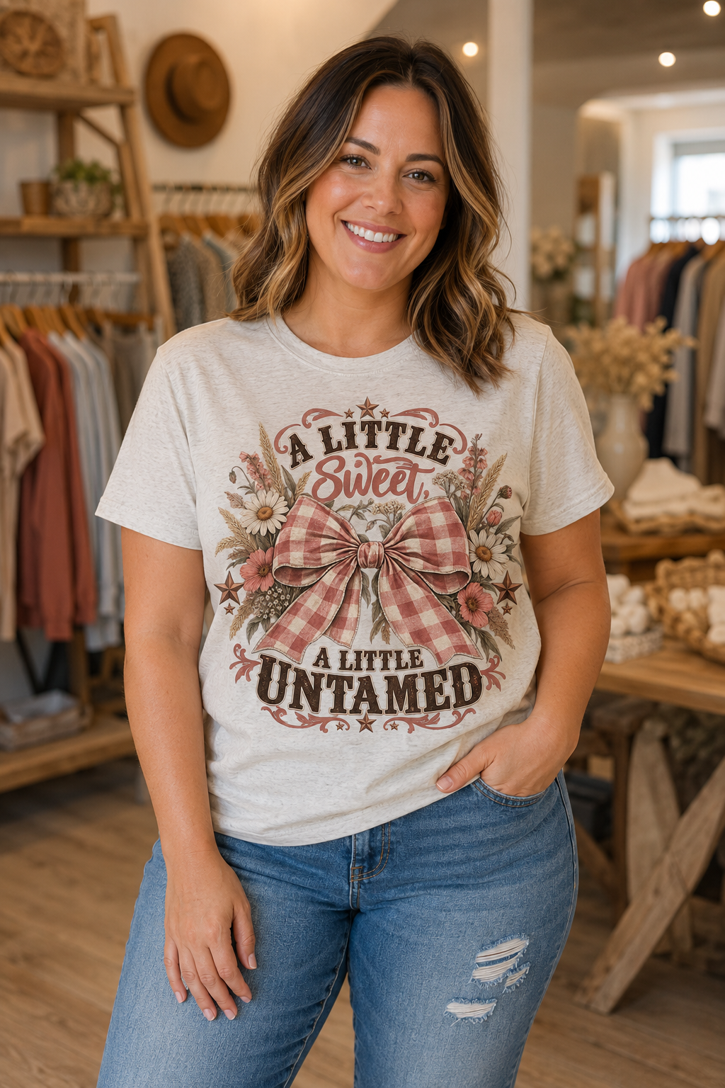 A Little Sweet, A Little Untamed Boutique Tee