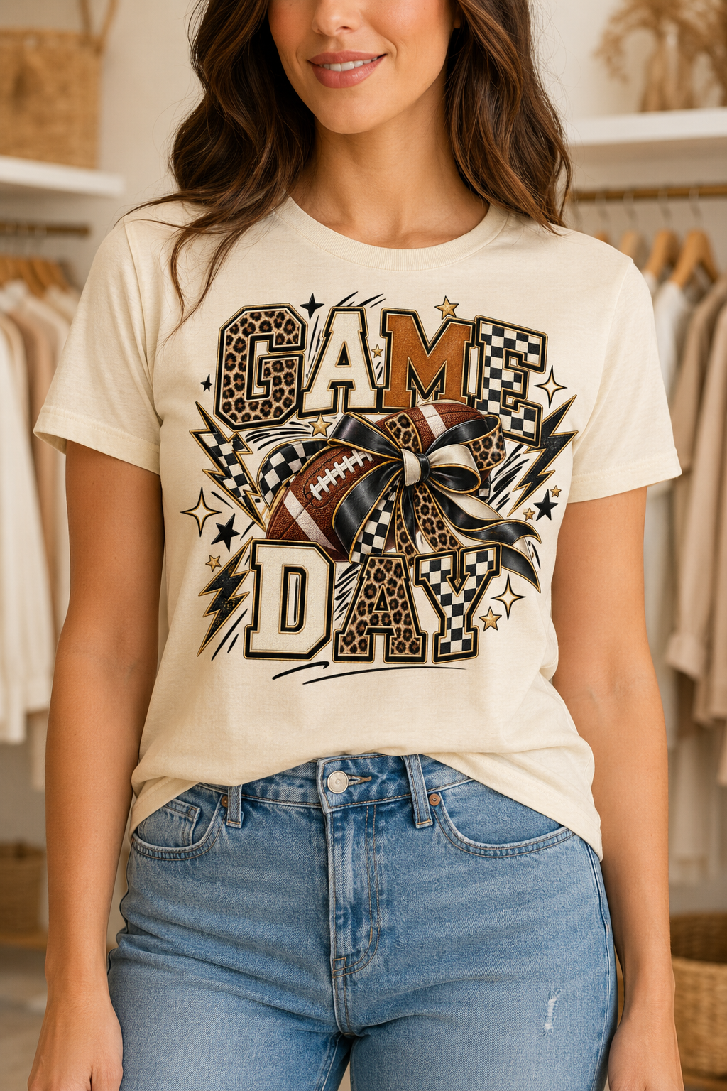 Game Day Bow Boutique Football Graphic Tee