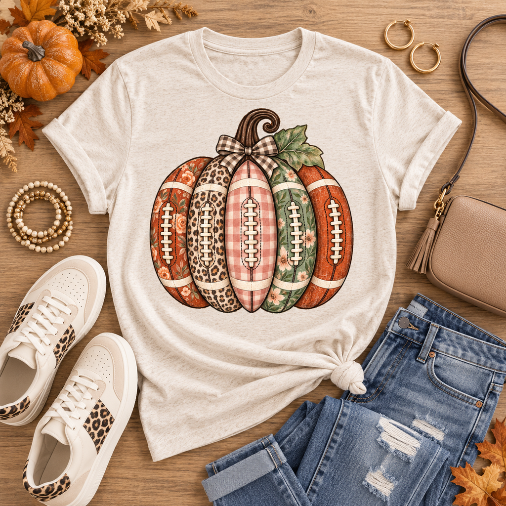 Friday Night Fall Football Pumpkin Tee
