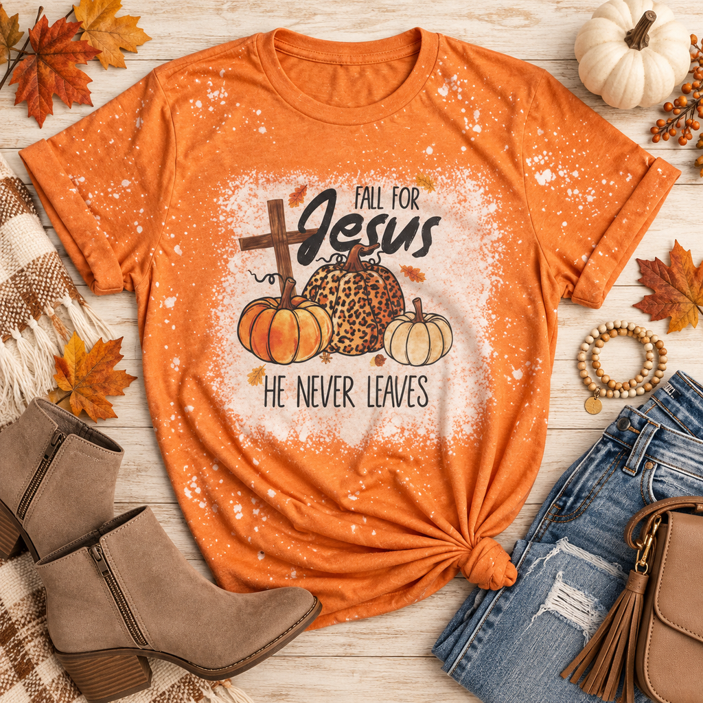 Fall for Jesus Bleached Graphic Tee