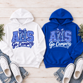 Allegany AHS Go Campers gingham bow Hoodie in white and royal blue