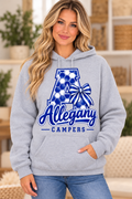 Allegany Campers Honeycomb A Monogram Bow Sport Gray Hoodie girl mockup