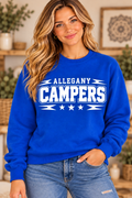 Allegany Campers Campers Power Royal Blue Crewneck girl mockup