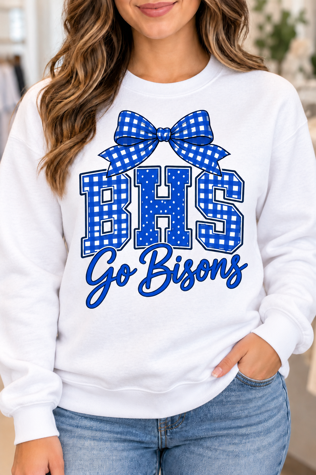 Bedford bhs-go-bisons White Crewneck on boutique woman
