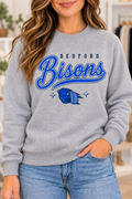 Bedford script-logo Sport Gray Crewneck on boutique woman