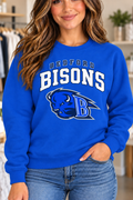 Bedford varsity-logo Royal Crewneck on boutique woman