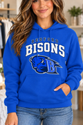 Bedford varsity-logo Royal Hoodie on boutique woman