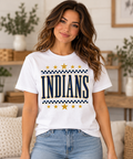 Berkeley Springs Indians Checkerboard Stars White T-Shirt