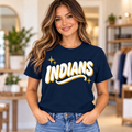 Indians Retro T-Shirt in navy and gold on Navy