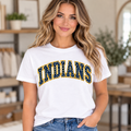 Indians Polka Dot T-Shirt in navy and gold on White