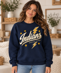 Berkeley Springs Indians Lightning Script Navy Crewneck
