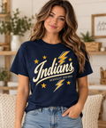 Berkeley Springs Indians Lightning Script Navy T-Shirt
