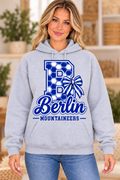 Berlin Mountaineers Honeycomb B Monogram Bow Sport Gray Hoodie girl mockup