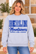 Berlin Mountaineers Mountaineers Letter Stack Sport Gray Crewneck girl mockup