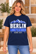 Berlin Mountaineers Mountain Game Day Navy T-Shirt girl mockup