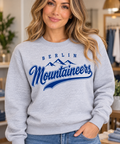 Berlin Mountaineers Script Heather Gray Crewneck boutique woman mockup
