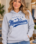 Berlin Mountaineers Script Heather Gray Hoodie boutique woman mockup
