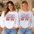 Bishop Walsh white and ash gray crewneck square mockup