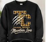 Tucker County Mountain Lions – Plaid TC Claw — Crewneck individual mockup