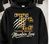 Tucker County Mountain Lions – Plaid TC Claw — Hoodie individual mockup