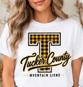 Tucker County Mountain Lions – Buffalo Plaid T — T-shirt individual mockup
