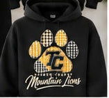 Tucker County Mountain Lions – Gingham Paw TC — Hoodie individual mockup