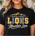 Tucker County Mountain Lions – Patchwork Lions — T-shirt individual mockup