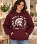 Bishop Walsh Spartan Heritage maroon Hoodie on boutique model