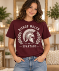 Bishop Walsh Spartan Heritage maroon T-Shirt on boutique model